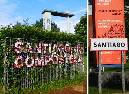 Cartelli d'ingresso a Santiago de Compostela