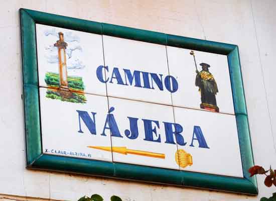 Nájera. Indicazione sulla via del Cammino